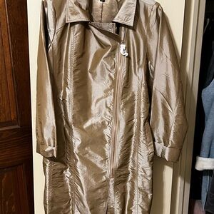 Dennis Basso Shimmering Gold Trench Coat